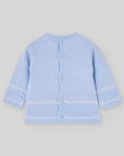 Light Blue Knit Sweater with Lace Bands