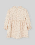 Soft Peach Floral Dress with Tie Waist