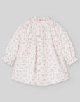 Cream Bunny Print Dress with Pink Smocking