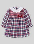 Plaid Dress "Nadal" with Red Bow