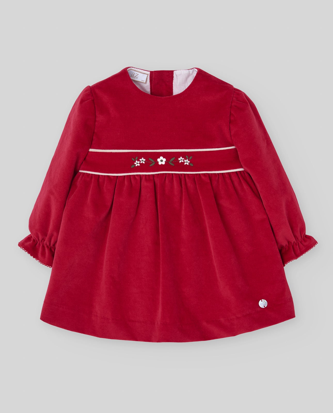 red velvet infant dress with Embroidered Floral Band – MIBONBóN colour:coti-dress-summer-bloom Long Dresses For Women Introducing the Crushed Velvet Color:ASTRAL