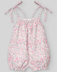Short romper for baby girls in pink
