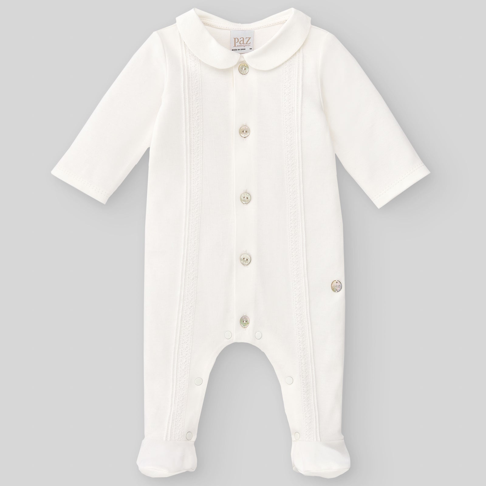 Newborn Creamy Knitted Collared Romper