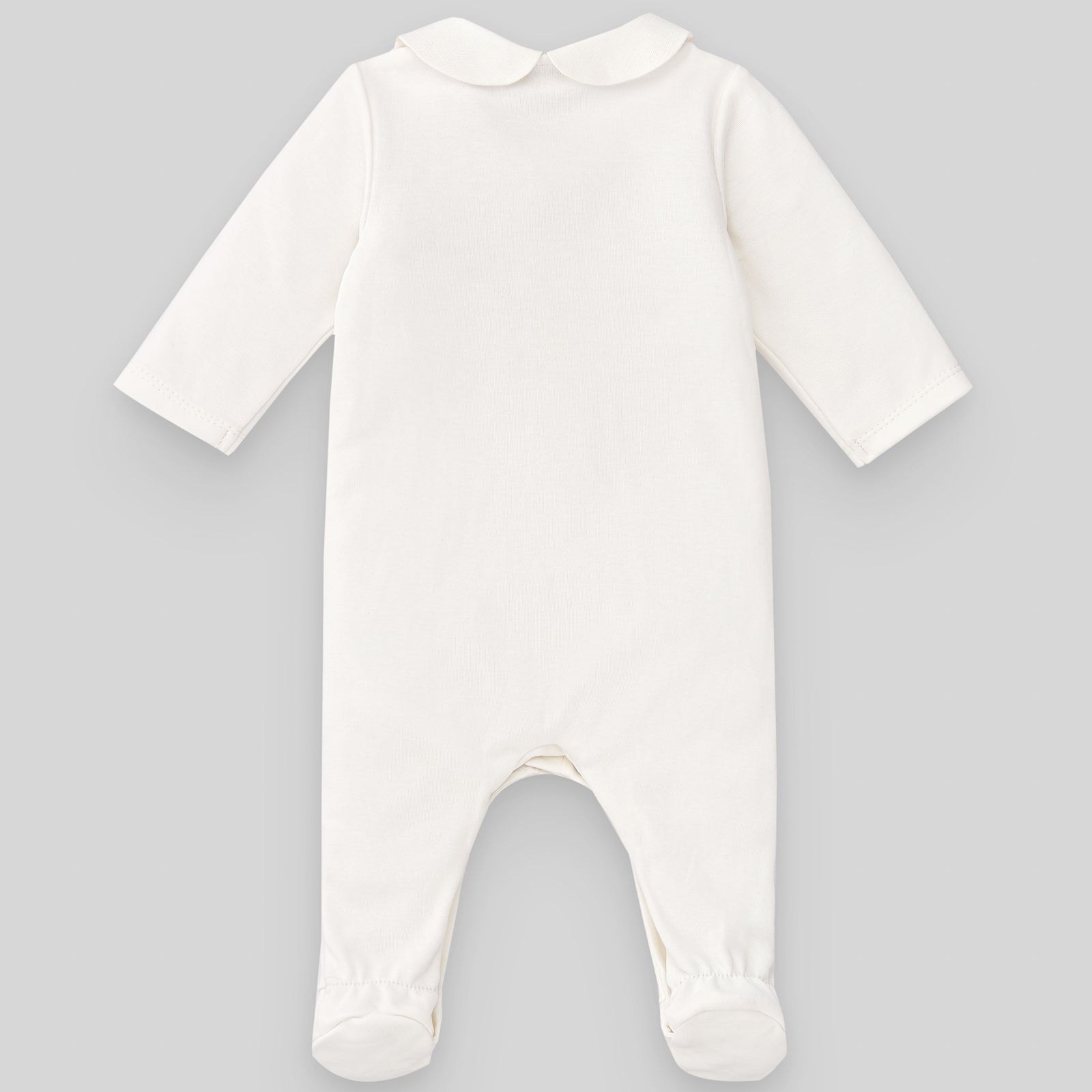 Newborn Creamy Knitted Collared Romper