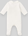 Newborn Creamy Knitted Collared Romper