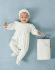 Baby Cream Cotton Velour Romper