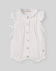 Short romper for baby girl in cotton in 2 colors