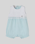 Two-tone short romper for baby girl