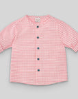 Boys Red shirt with Gingham Print