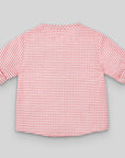 Boys Red shirt with Gingham Print