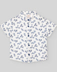 Shirt with a mao collar and short sleeves