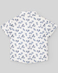 Shirt with a mao collar and short sleeves