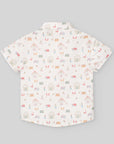Boy summer shirt short sleeve in farm print