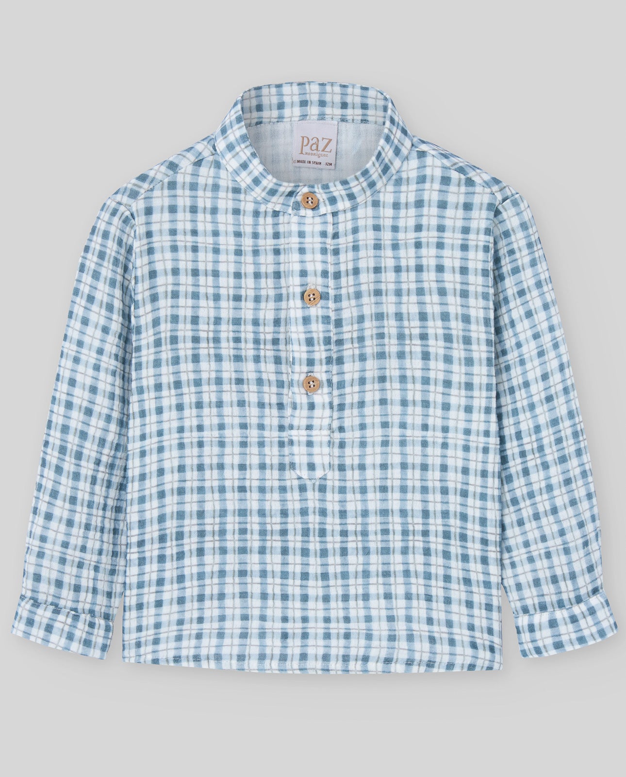 Baby and toddler shirt in checkered fabric
