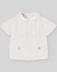 Baby boy shirt with an embroidered chest panel