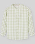 Short-sleeved boy's shirt with a soft marine print (Copy)