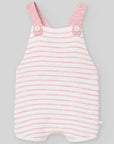 Ribbed knit romper with a striped pattern