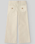 Culotte-style pants in micro corduroy in cream colour