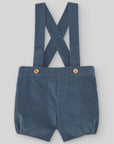 Blue Shorts for Baby boys with suspenders.