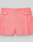 Girls Pink Cotton Shorts