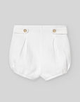 Short piqué pants in white