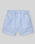 Short bicolor striped fabric pants