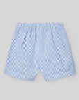 Short bicolor striped fabric pants