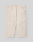 Long rustic textured linen pants
