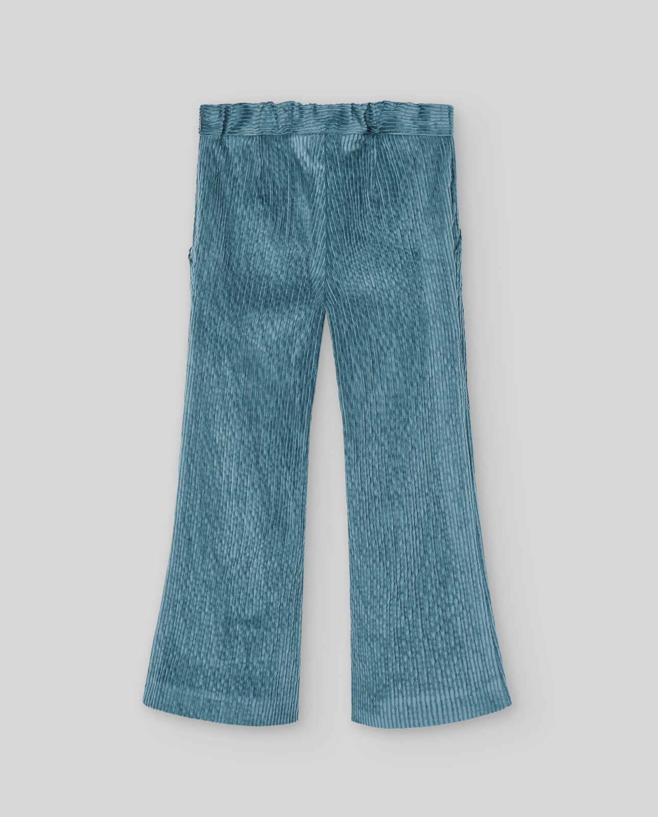 Long girl’s corduroy trousers in green