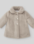 Coat with a soft fur collar for girls