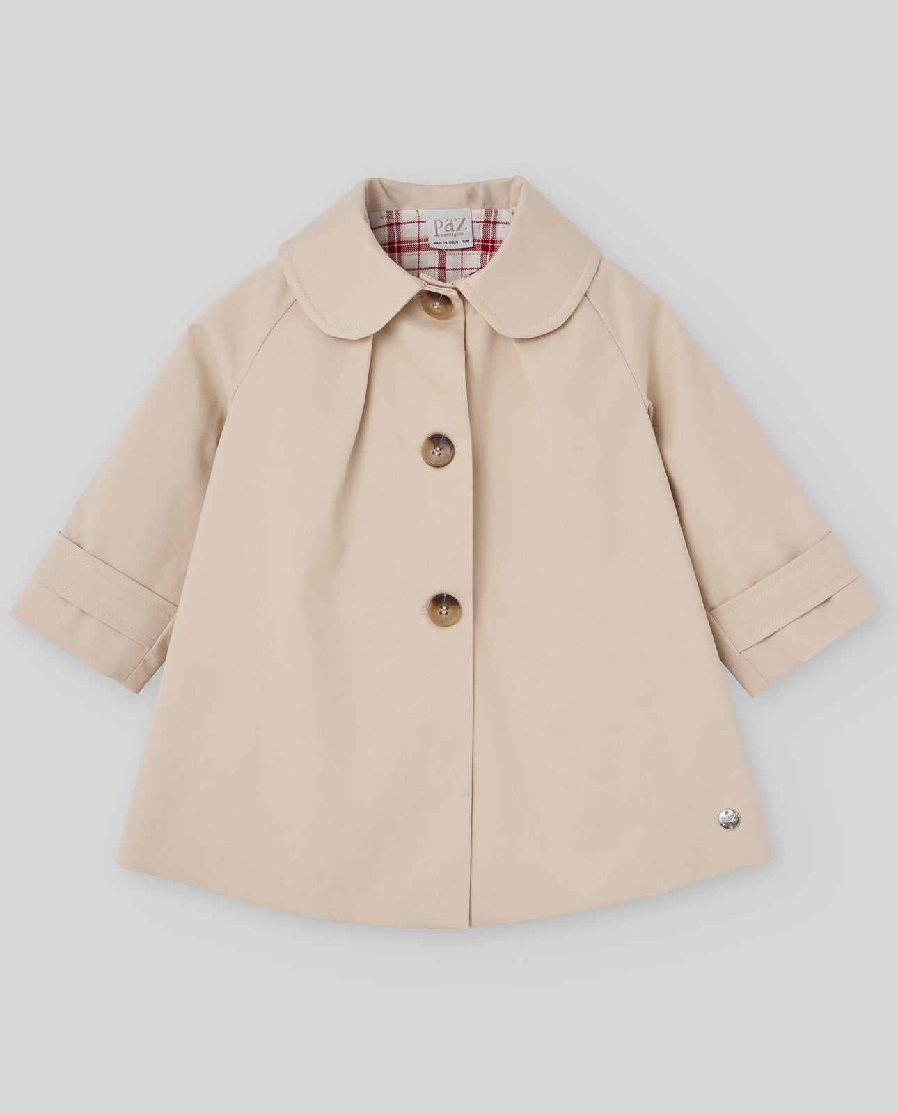 Twill coat with round collar