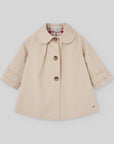 Twill coat with round collar