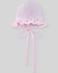 KNIT NEWBORN BONNET IN PINK