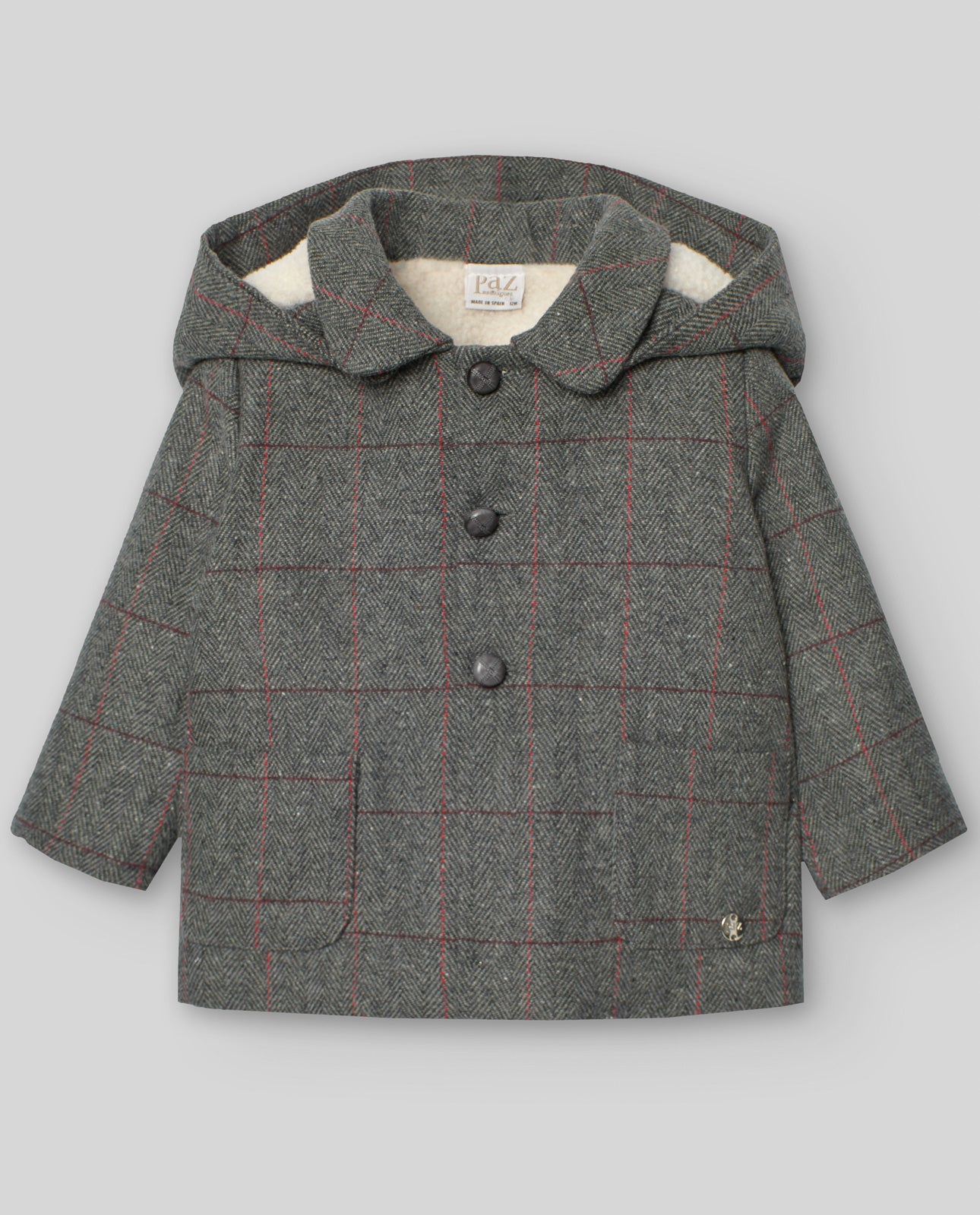 Boy Grey Checked Parka