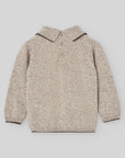 Speckled Beige Knit Polo Sweater