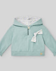 Baby Green hooded Sweatshirt with bow