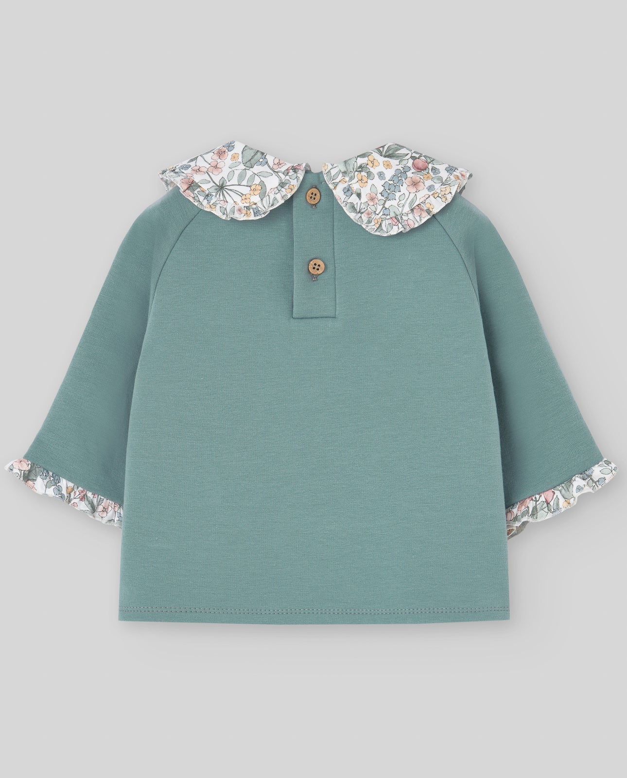 Baby Girl Green Sweatshirt with a Collar
