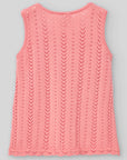 Knit top for girls in salmon colour