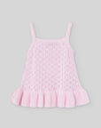 Sleeveless knitted top for baby girls