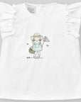 Baby Girl White Frill Sleeves T-shirt