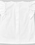 Baby Girl White Frill Sleeves T-shirt
