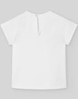 T-shirt for girls with a pocket and flower embroidery.