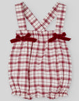 Baby Girl Red Checked DUNGAREE "ACEBO" with Ribbon