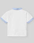 Polo shirt with round collar in white