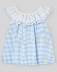 Girl's blouse with a gingham check pattern