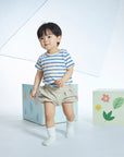Blue and white striped t-shirt for boys