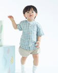Green short sleeve shirt for baby boys