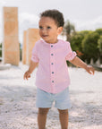 Boys Red shirt with Gingham Print