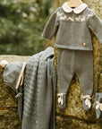 Reindeers Gray-green Knitted Cardigan