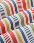 Colorful vertical striped shirt with Mao collar